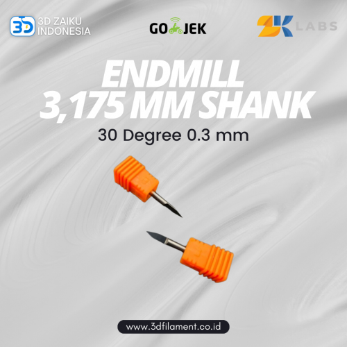 ZKLabs Spindle CNC Endmill Engrave Bit 3,175 mm shank 30 degree 0,3 mm
